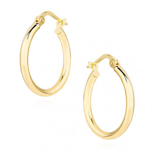 Cercei rotunzi argint placati cu aur galben Ø21 mm / 2 mm Creole DiAmanti G0099DG-DIA (Argint 925‰ 2,2 g.)